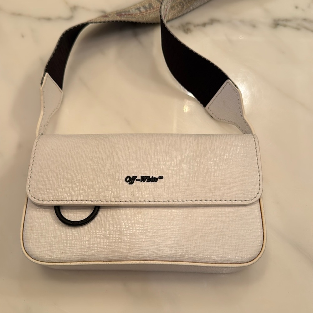 Off-White Ivory Crossbody Bag with Black Accents